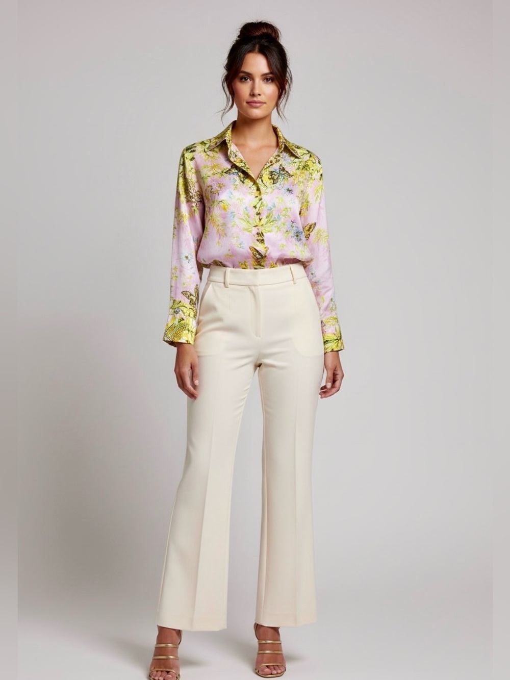 Y2K CHRISTIAN DIOR Silk Blouse Butterfly Botanical Print | Authentic Galliano M